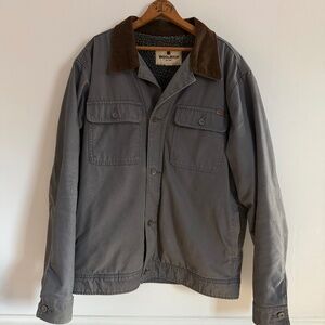 Woolrich Gray Chore Coat Drifter Mens XL Sherpa Corduroy Collar Trucker Jacket